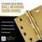Embassy 4 x 4 Solid Brass Ball Bearing Hinge, Satin Brass Finish with Flat Tips 4040BBUS4F-1 - alternate 4